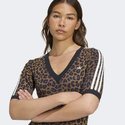 Sukienka adidas Leopard V-Neck Maxi JW2773