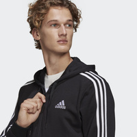 BLUZA MĘSKA ADIDAS ESSENTIALS FRENCH TERRY 3-STRIPES FULL-ZIP HOODIE CZARNA GK9032