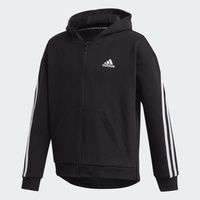 BLUZA JUNIOR ADIDAS 3-STRIPES FULL-ZIP CZARNA GE0950