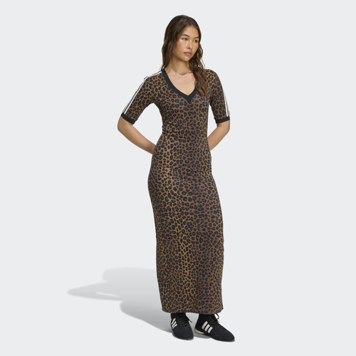 Sukienka adidas Leopard V-Neck Maxi JW2773