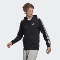 BLUZA MĘSKA ADIDAS ESSENTIALS FRENCH TERRY 3-STRIPES FULL-ZIP HOODIE CZARNA GK9032