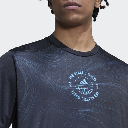KOSZULKA MĘSKA ADIDAS DESIGNED FOR RUNNING FOR THE OCEANS TEE NIEBIESKA HM1214